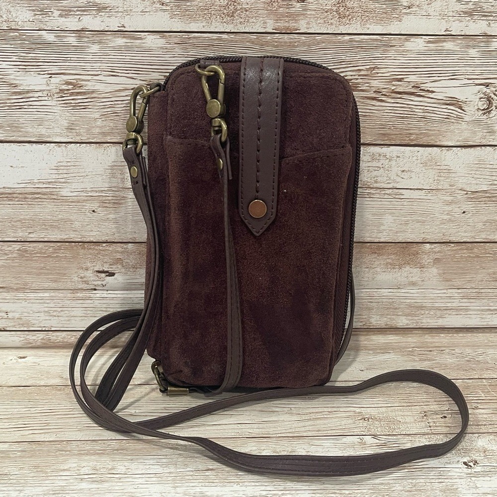 The Sak Chocolate Brown Suede Crossbody Bag - Picture 8 of 12